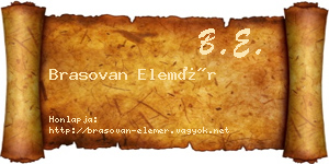 Brasovan Elemér névjegykártya